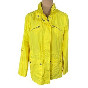 Style & Co Utility Jacket Bright Yellow Size M Medium Hood Full Zip